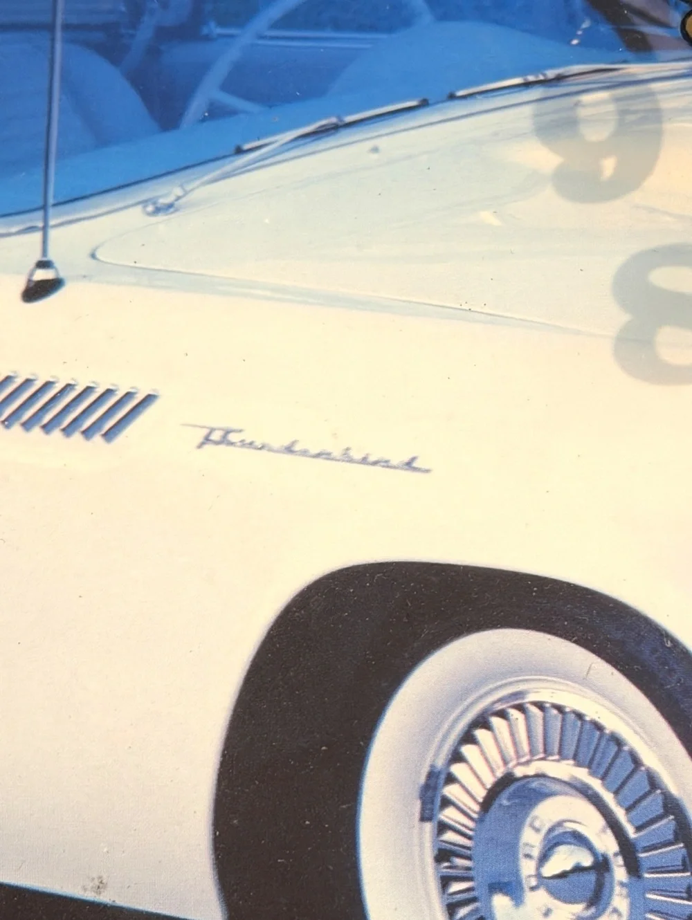 Vintage 1957 Ford Thunderbird Wall Clock Intercraft Industries 12x20 Framed Car